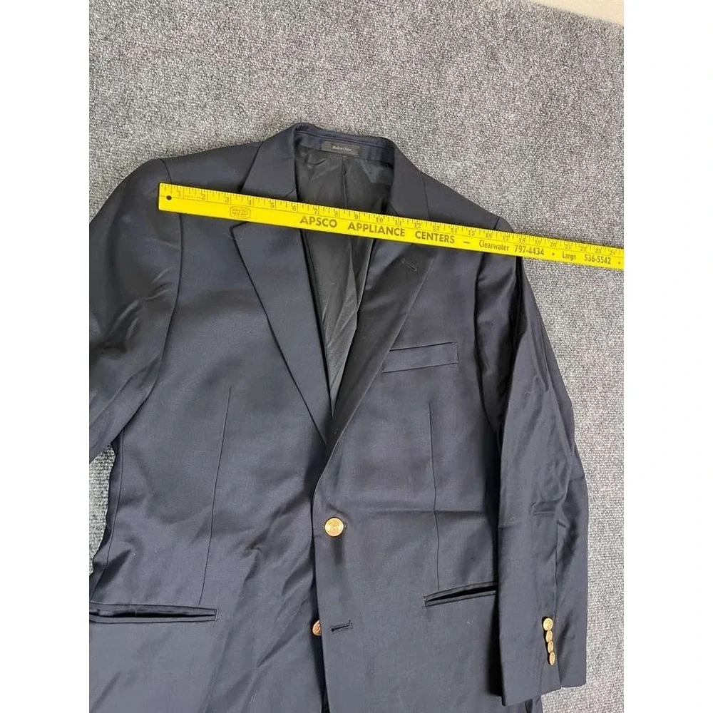 RALPH LAUREN LRL Lord‎ & Taylor Men's 41R Navy Blue Gold Button Blazer Jacket